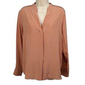 Seventy Venezia Blush Silk Pearl Button Popover Blouse EU 42 Quiet Luxury